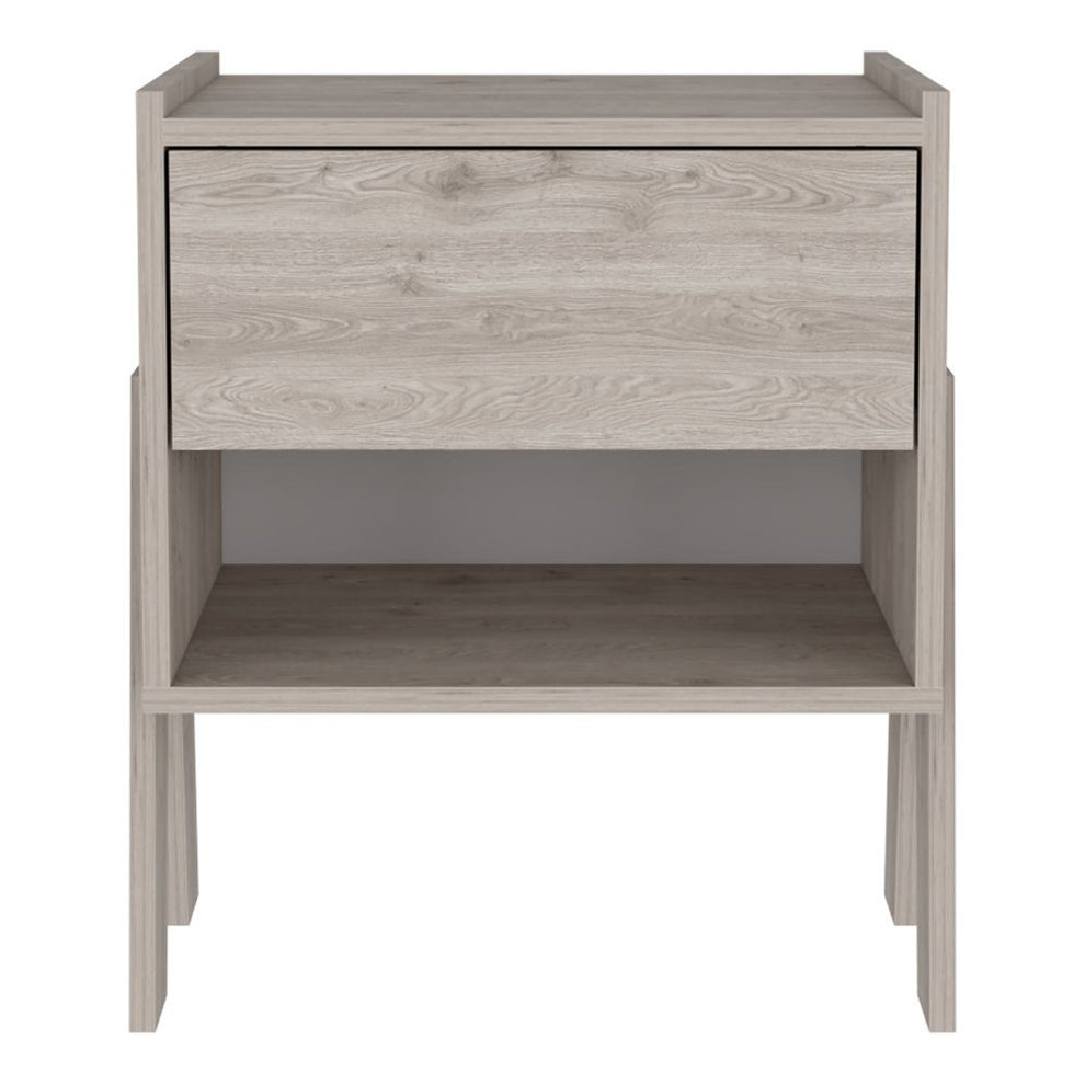 Sleek and Trendy Light Grey Bedroom Nightstand By Homeroots | Nightstands | Modishstore - 2