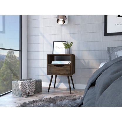 Modern Dark Walnut Bedroom Nightstand By Homeroots | Nightstands | Modishstore