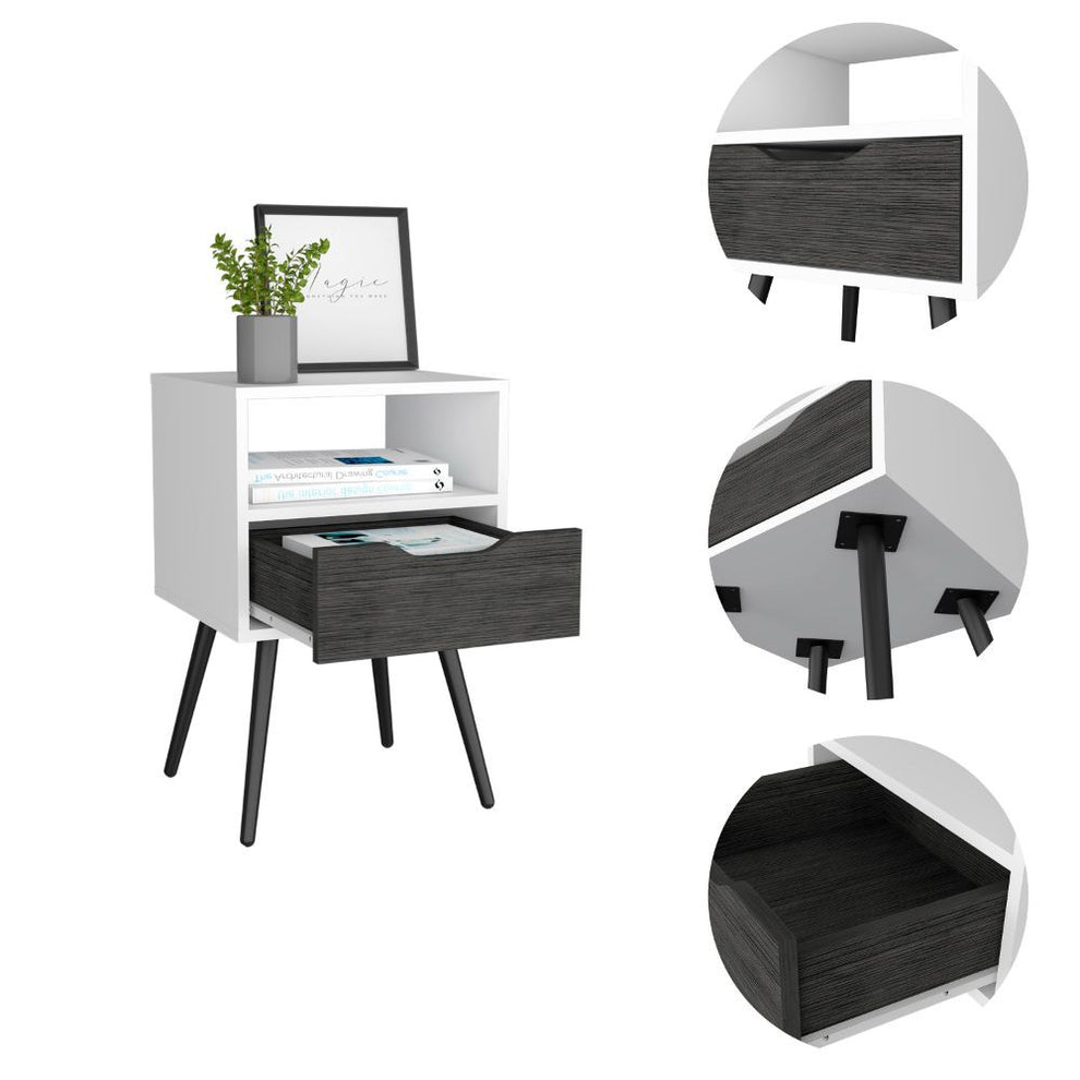 Modern Dark Walnut Bedroom Nightstand By Homeroots | Nightstands | Modishstore - 7