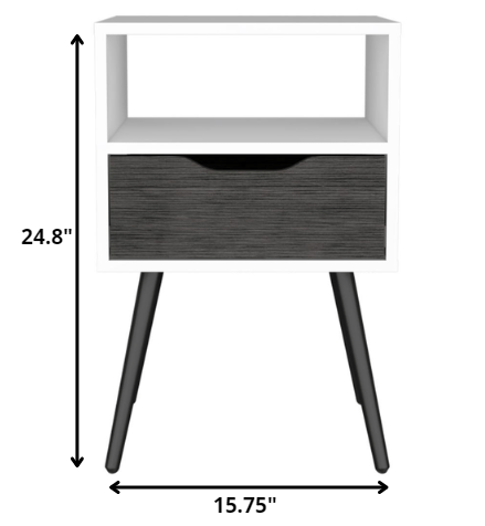 Modern Dark Walnut Bedroom Nightstand By Homeroots | Nightstands | Modishstore - 8