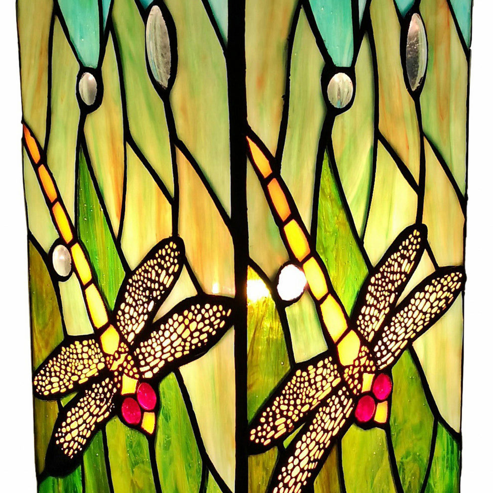 18" Tiffany Style Dragonfly Dark Brown Base Table Lamp By Homeroots | Table Lamps | Modishstore - 2