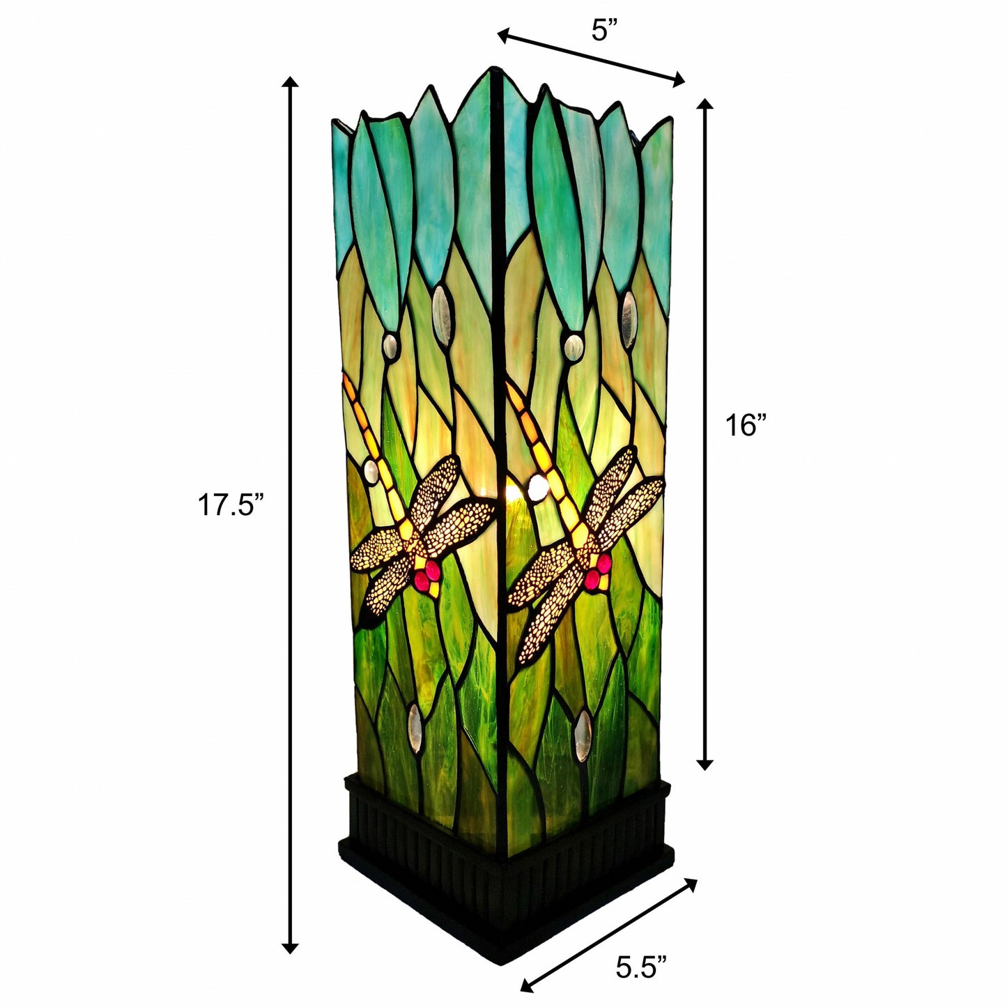 18" Tiffany Style Dragonfly Dark Brown Base Table Lamp By Homeroots | Table Lamps | Modishstore - 3