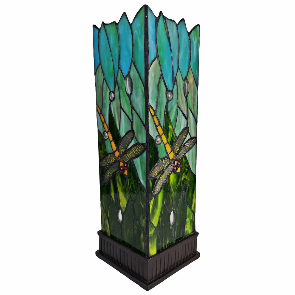 18" Tiffany Style Dragonfly Dark Brown Base Table Lamp By Homeroots | Table Lamps | Modishstore - 5