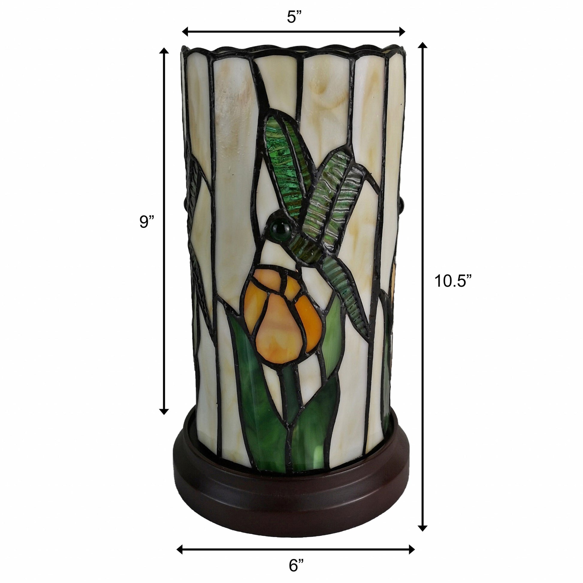 11" Tiffany Style Dragonfly Floral Accent Table Lamp By Homeroots | Table Lamps | Modishstore - 3