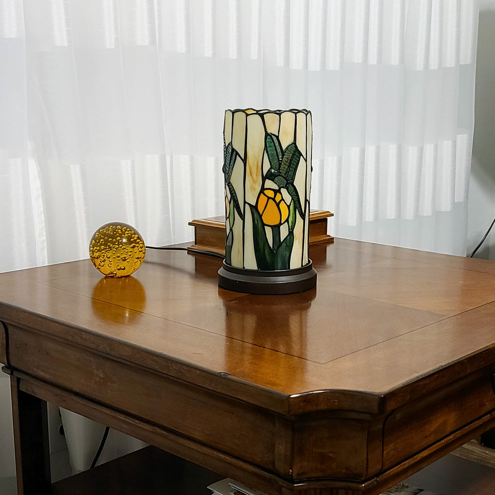 11" Tiffany Style Dragonfly Floral Accent Table Lamp By Homeroots | Table Lamps | Modishstore - 8