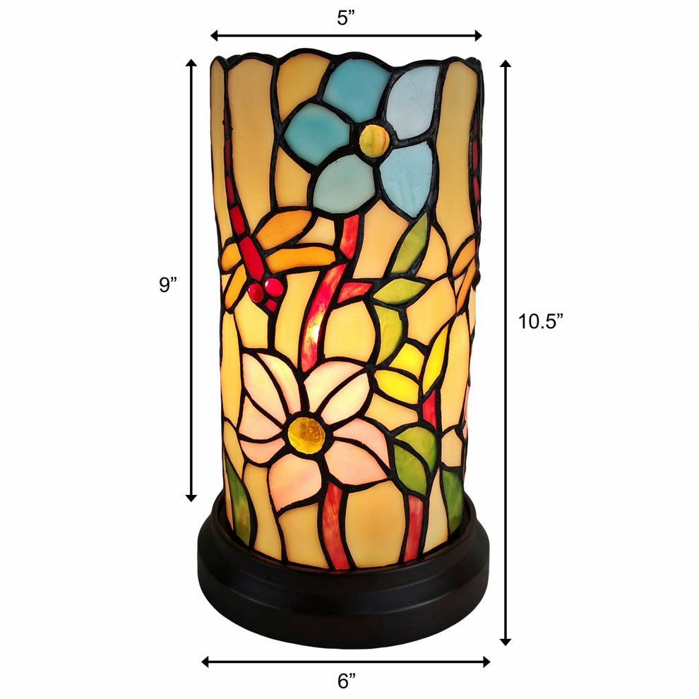 11" Tiffany Style Red Dragonfly Accent Table Lamp By Homeroots | Table Lamps | Modishstore - 4
