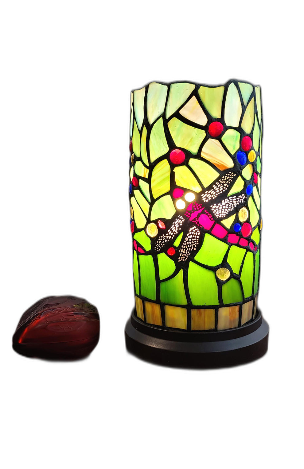 11" Tiffany Style Red Tulips Accent Table Lamp By Homeroots | Table Lamps | Modishstore - 6
