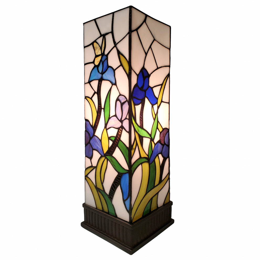 18" Tiffany Style Floral Dark Brown Base Table Lamp By Homeroots | Table Lamps | Modishstore - 2