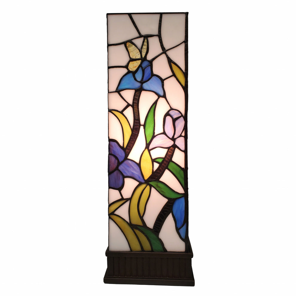 18" Tiffany Style Floral Dark Brown Base Table Lamp By Homeroots | Table Lamps | Modishstore - 3
