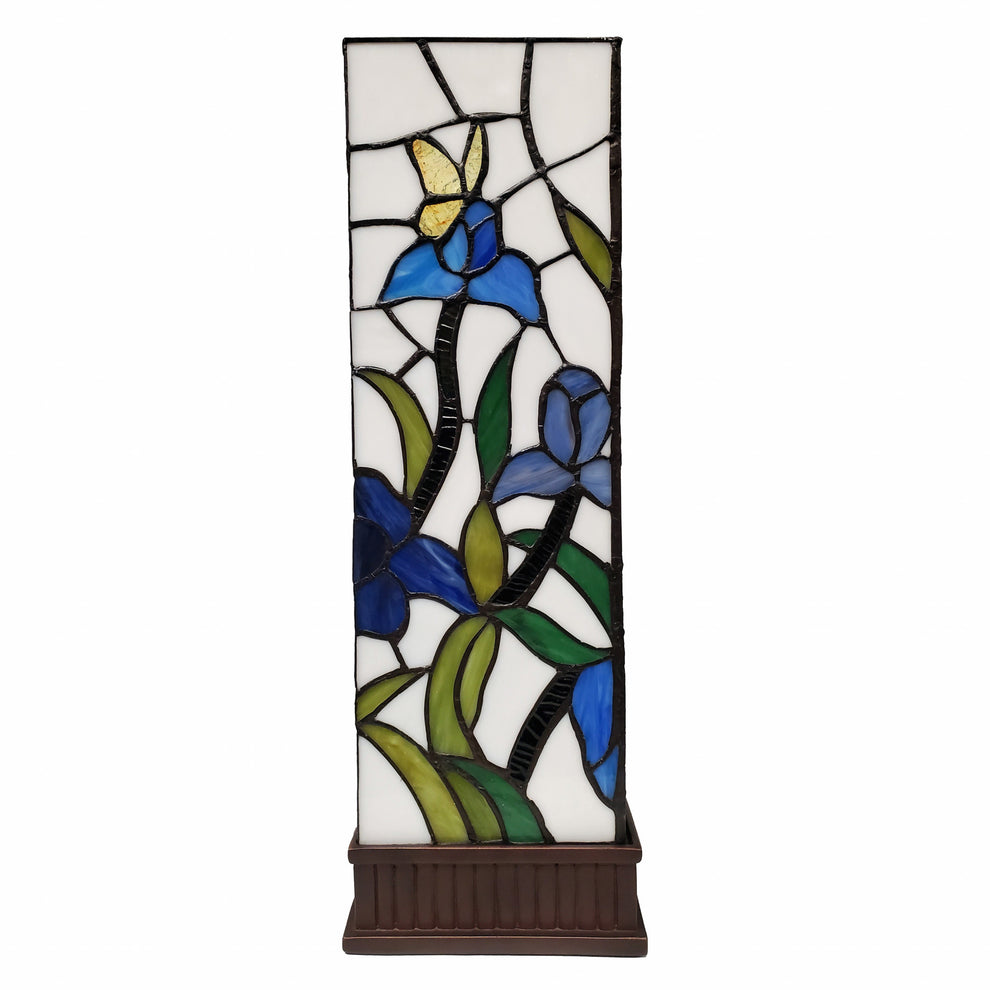 18" Tiffany Style Floral Dark Brown Base Table Lamp By Homeroots | Table Lamps | Modishstore - 4
