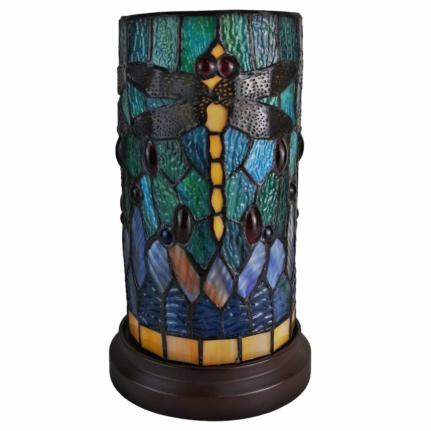 11" Tiffany Style Yellow Dragonfly Accent Table Lamp By Homeroots | Table Lamps | Modishstore - 2