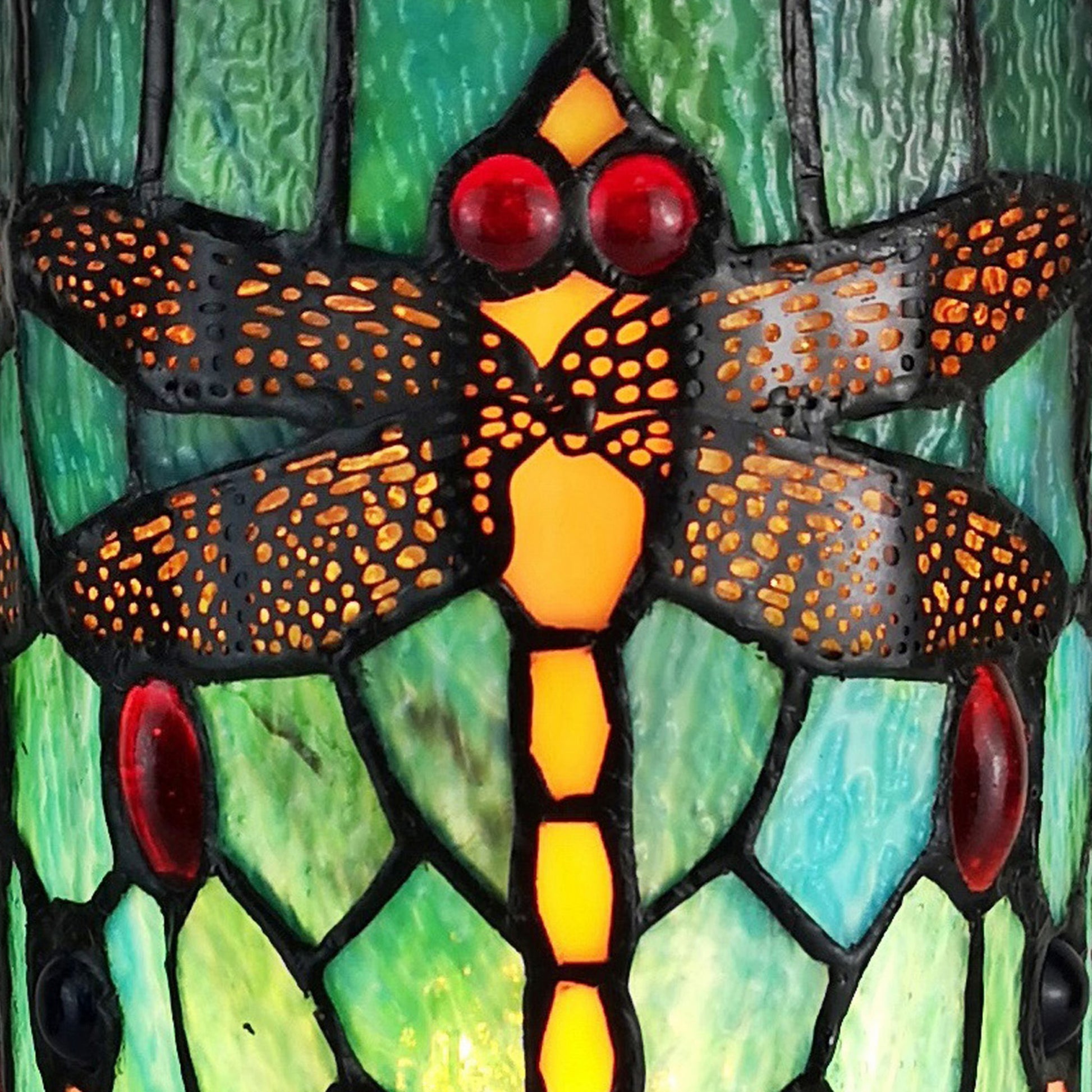11" Tiffany Style Yellow Dragonfly Accent Table Lamp By Homeroots | Table Lamps | Modishstore - 5