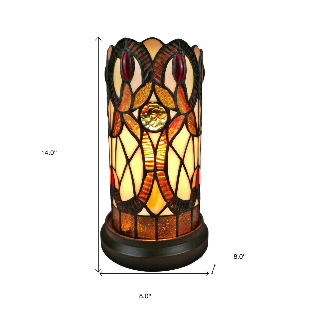 11" Tiffany Style Floral Vintage Accent Table Lamp By Homeroots | Table Lamps | Modishstore - 5