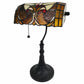 16" Tiffany Style Brown and Orange Banker Desk Lamp By Homeroots | Table Lamps | Modishstore