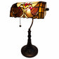 16" Tiffany Style Brown and Orange Banker Desk Lamp By Homeroots | Table Lamps | Modishstore - 3