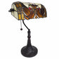 16" Tiffany Style Brown and Orange Banker Desk Lamp By Homeroots | Table Lamps | Modishstore - 5