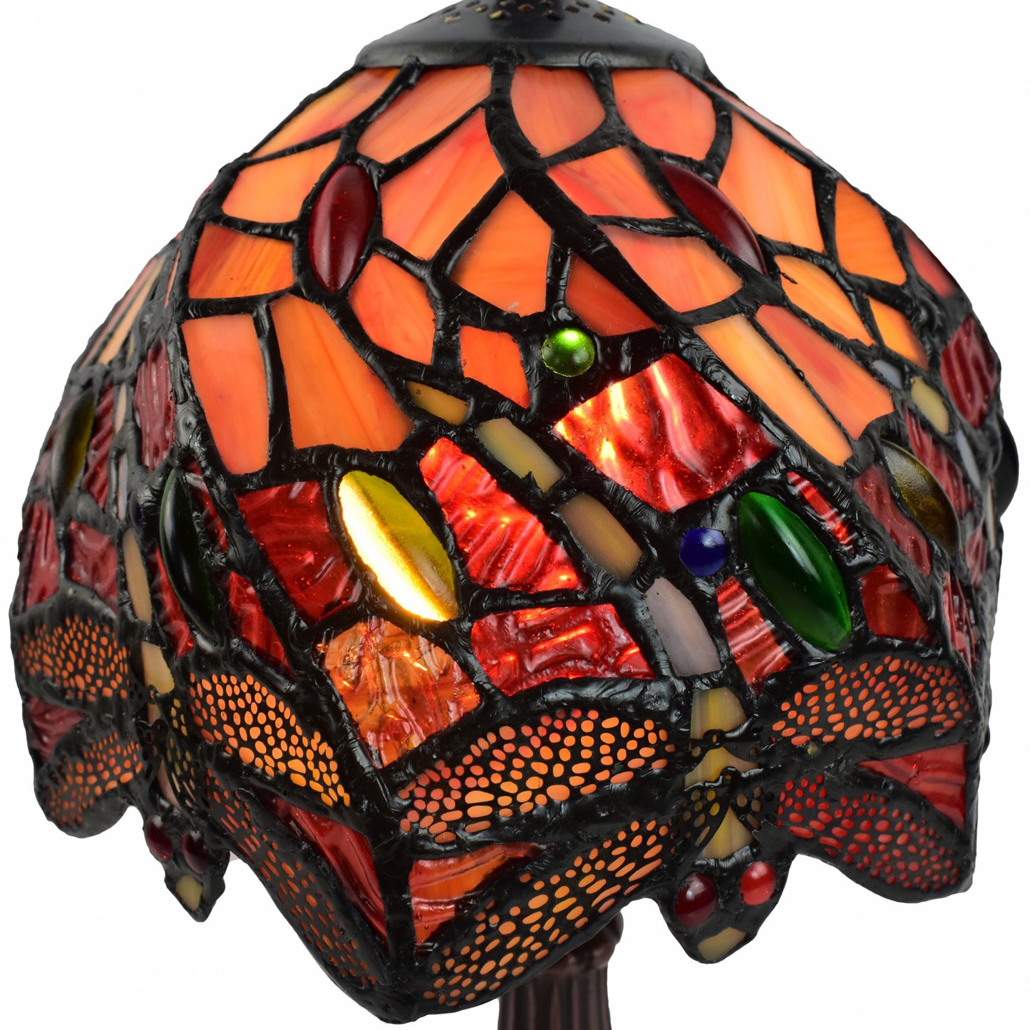 15" Tiffany Style Stained Glass Dragonflies Table Lamp By Homeroots | Table Lamps | Modishstore - 3