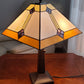 21" Amber Cream and Blue Stained Glass Two Light Mission Style Table Lamp By Homeroots | Table Lamps | Modishstore - 7