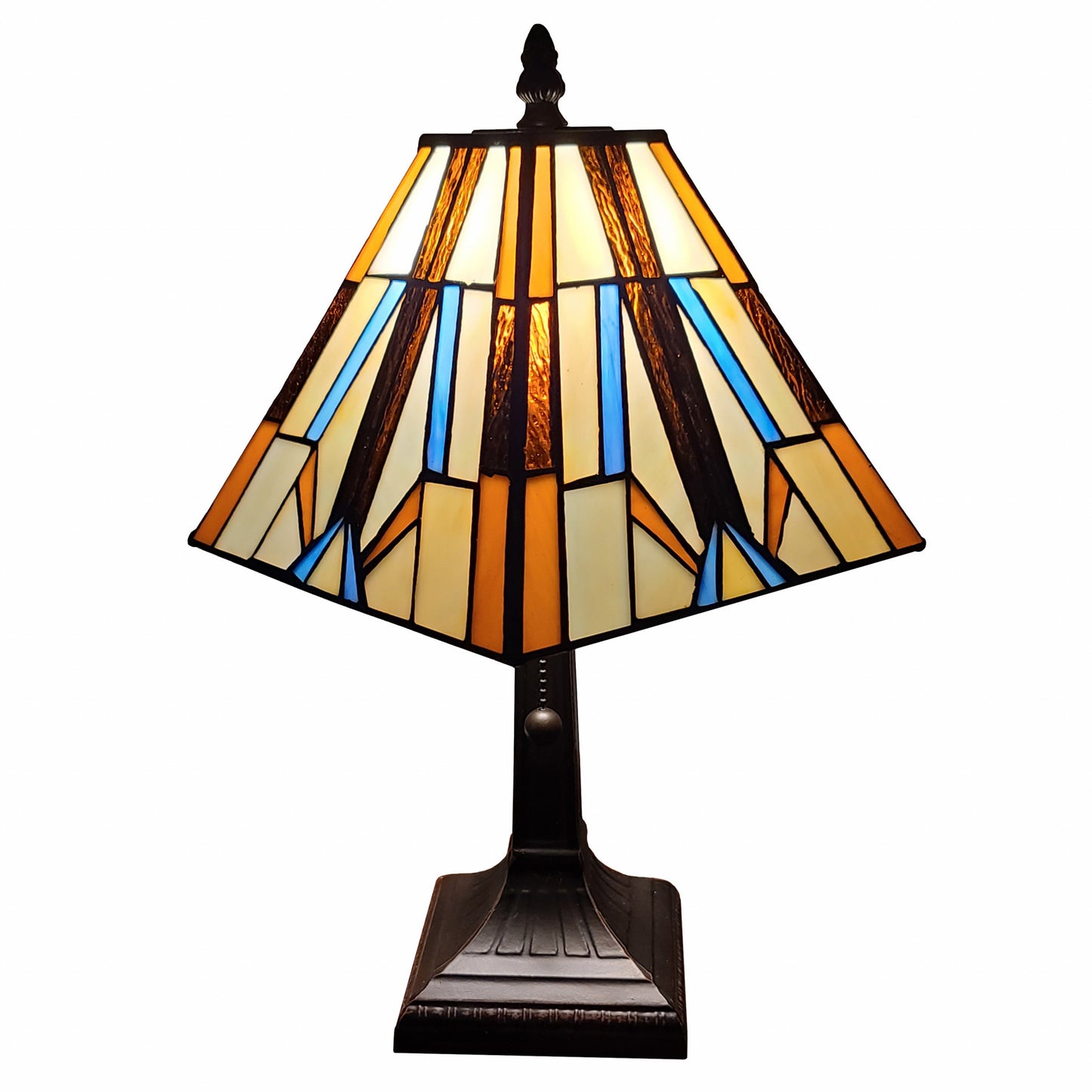 16" Tiffany Style Mission Style Squared Shade Table Lamp By Homeroots | Table Lamps | Modishstore