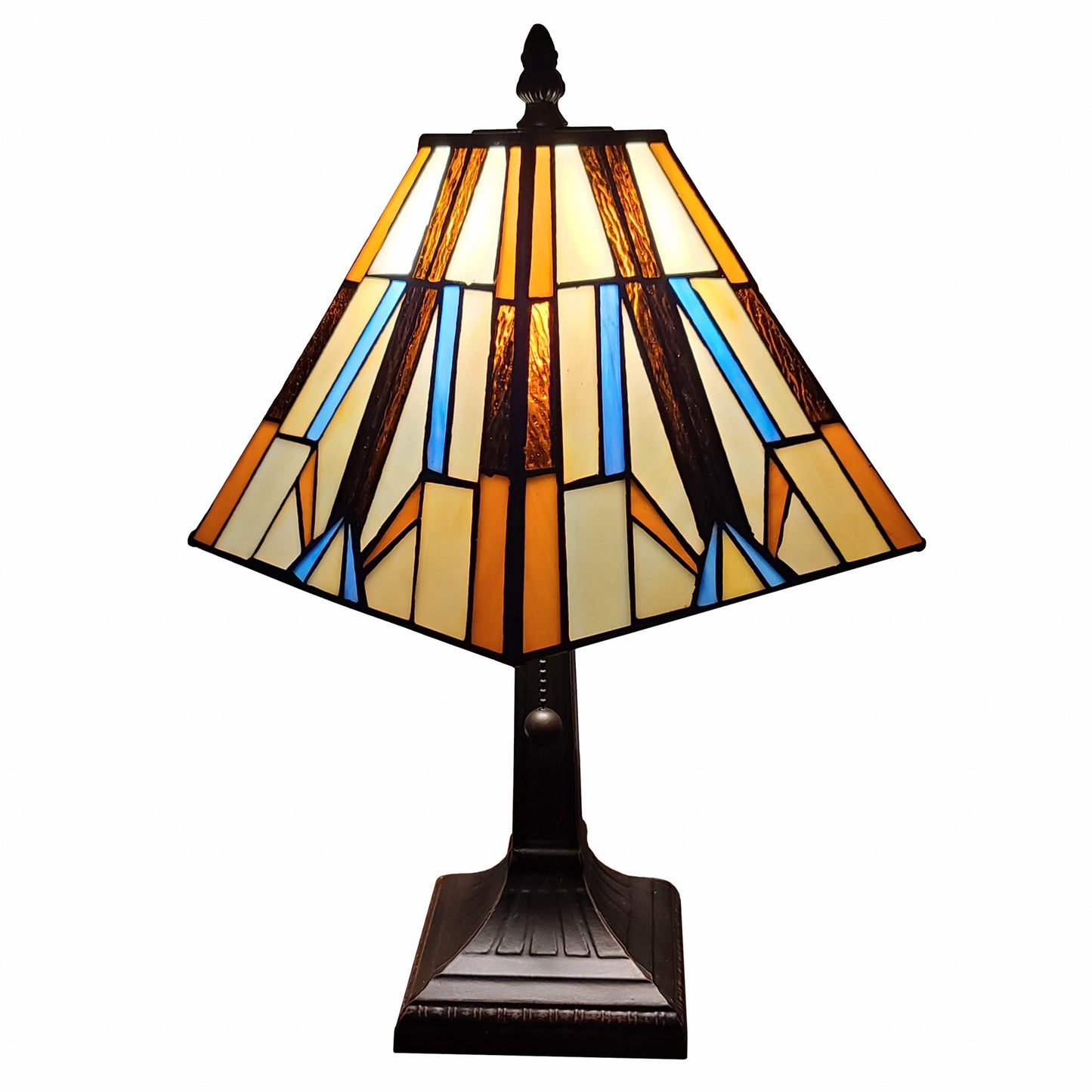 16" Tiffany Style Mission Style Squared Shade Table Lamp By Homeroots | Table Lamps | Modishstore - 2