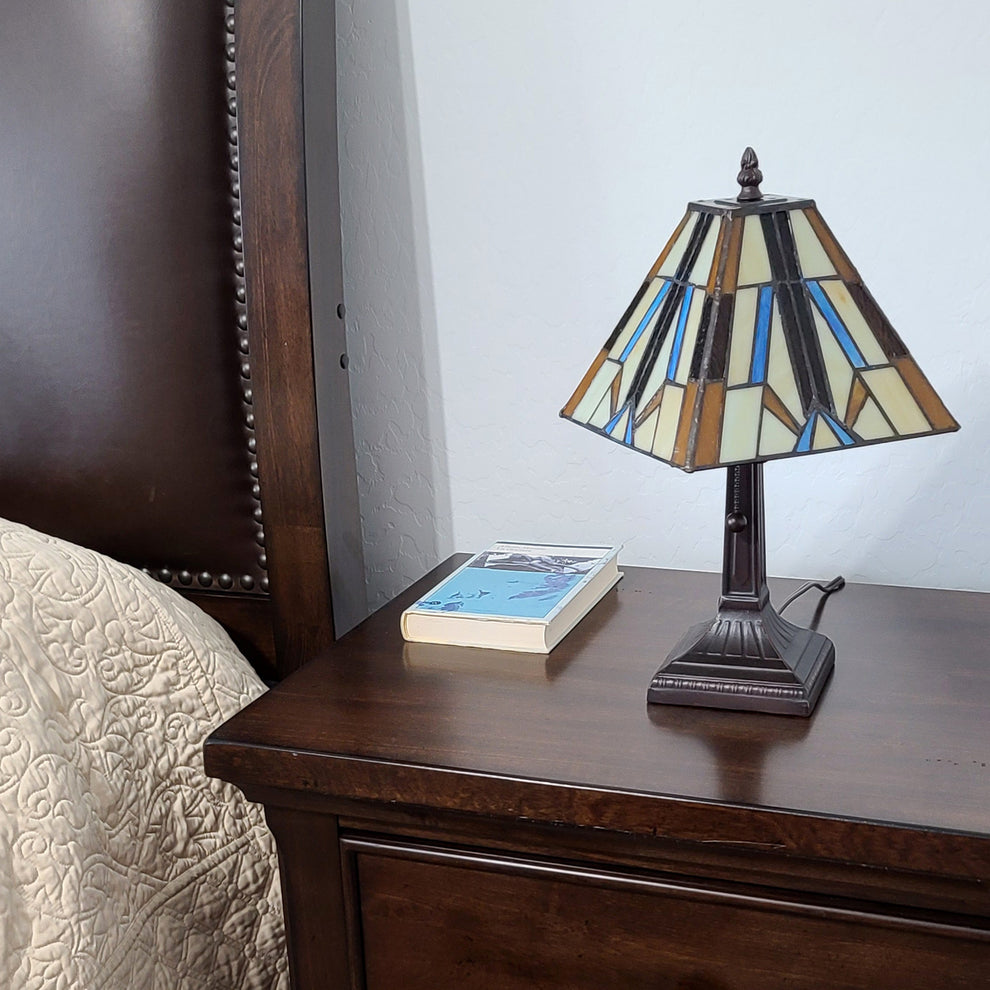 16" Tiffany Style Mission Style Squared Shade Table Lamp By Homeroots | Table Lamps | Modishstore - 4