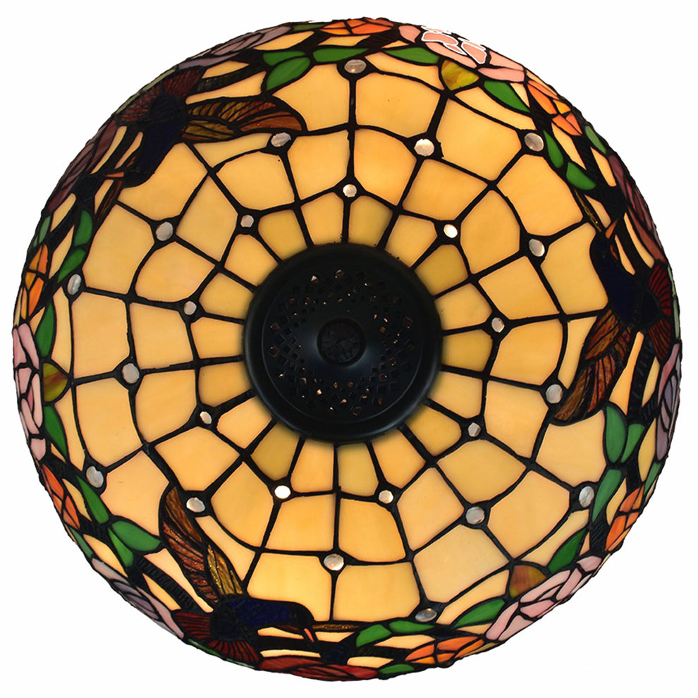 23" Stained Glass Two Light Hummingbird Accent Table Lamp By Homeroots | Table Lamps | Modishstore - 3