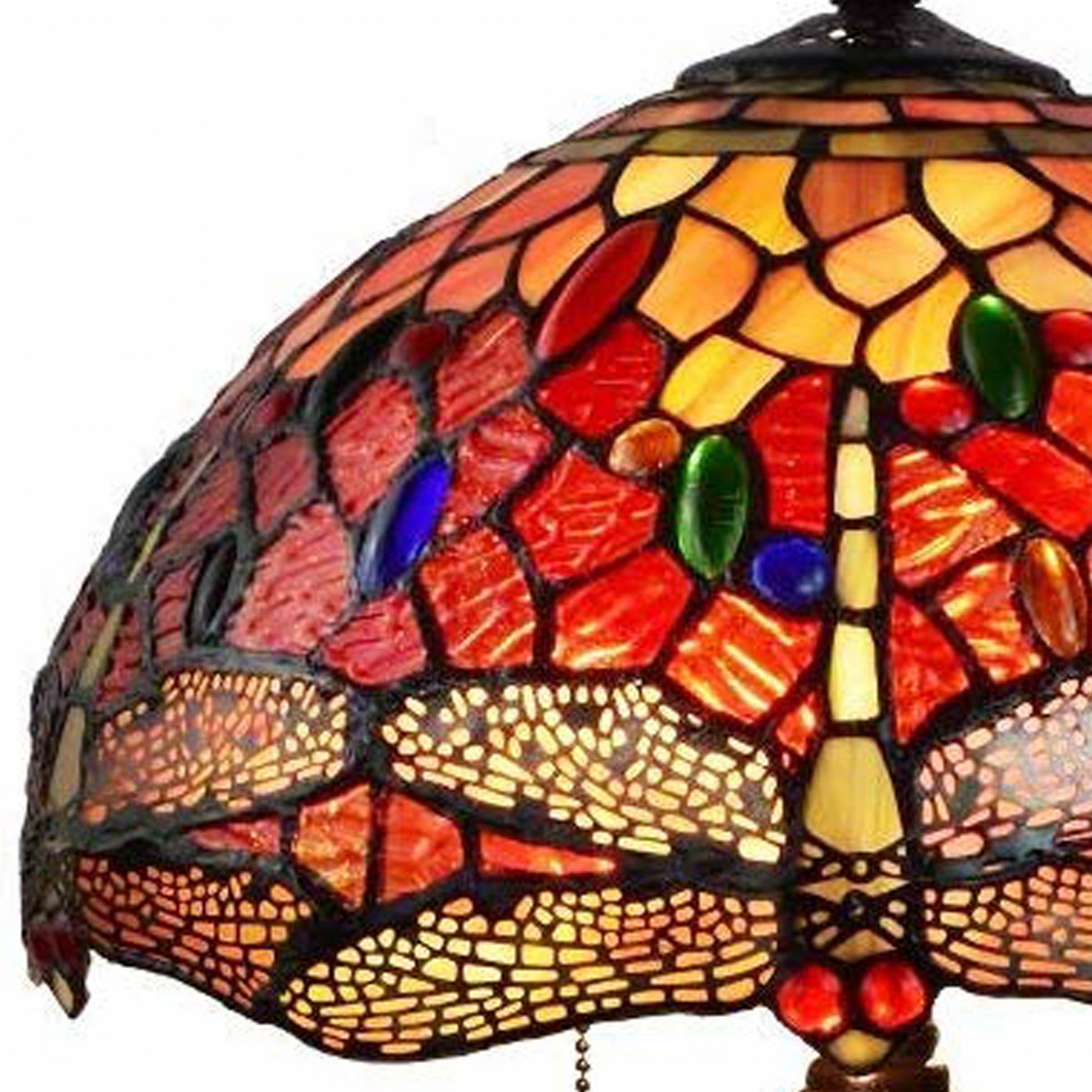 20" Stained Glass Two Light Dragonfly Accent Table Lamp By Homeroots | Table Lamps | Modishstore - 6