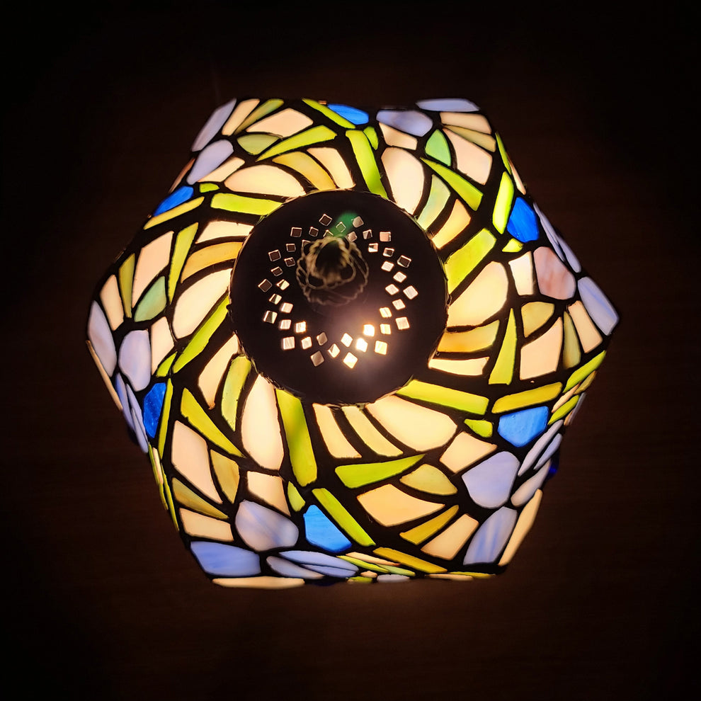 15" Tiffany Style Blue Floral Table Lamp By Homeroots | Table Lamps | Modishstore - 4