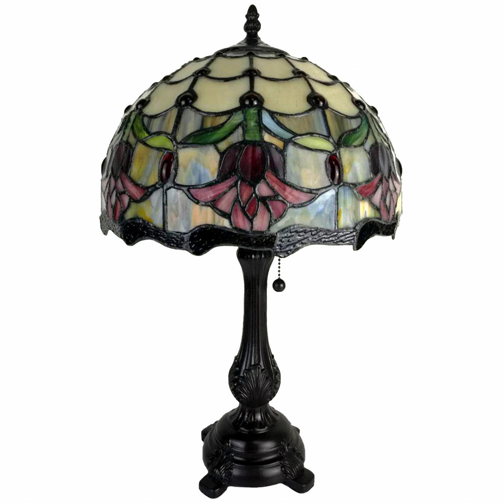 19" Tiffany Style Red Tulips Table Lamp By Homeroots | Table Lamps | Modishstore - 4