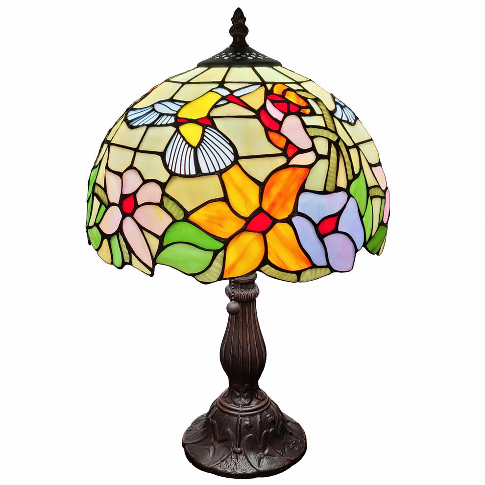 18" Tiffany Style Floral Table Lamp By Homeroots | Table Lamps | Modishstore - 2