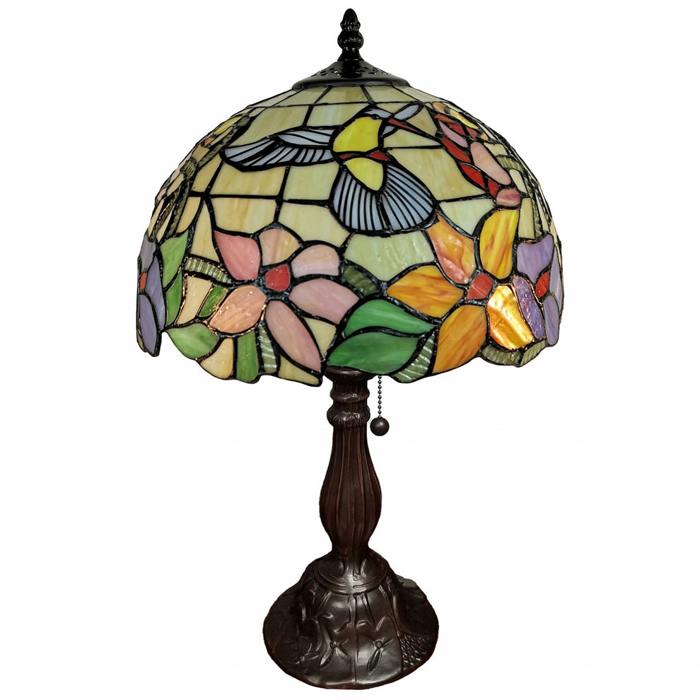 18" Tiffany Style Floral Table Lamp By Homeroots | Table Lamps | Modishstore - 3