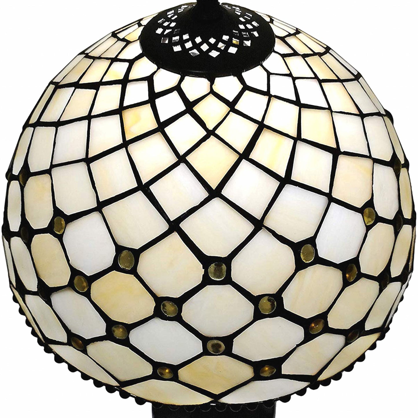 19" Tiffany Style Jeweled Glass Shade Table Lamp By Homeroots | Table Lamps | Modishstore - 3