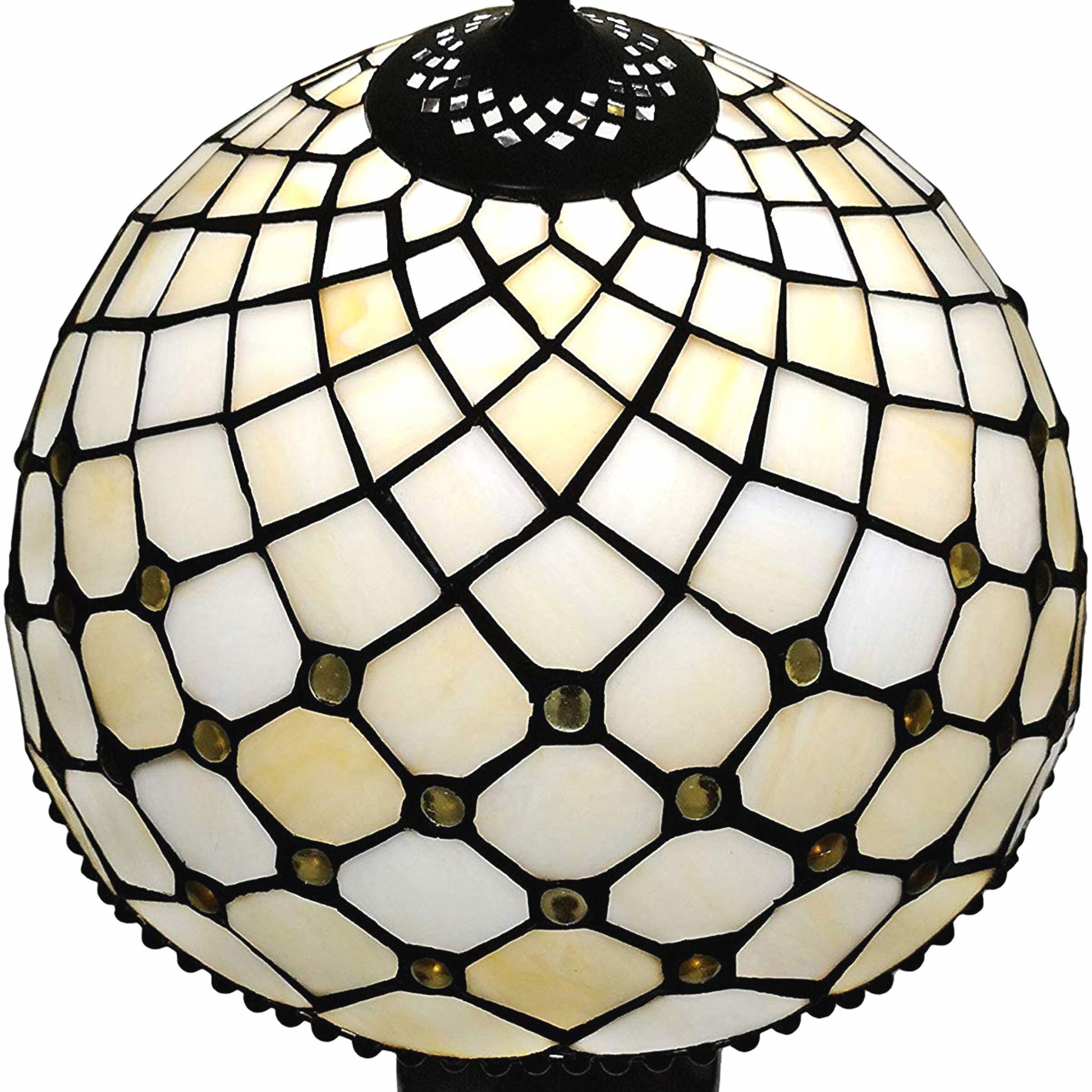 19" Tiffany Style Jeweled Glass Shade Table Lamp By Homeroots | Table Lamps | Modishstore - 2