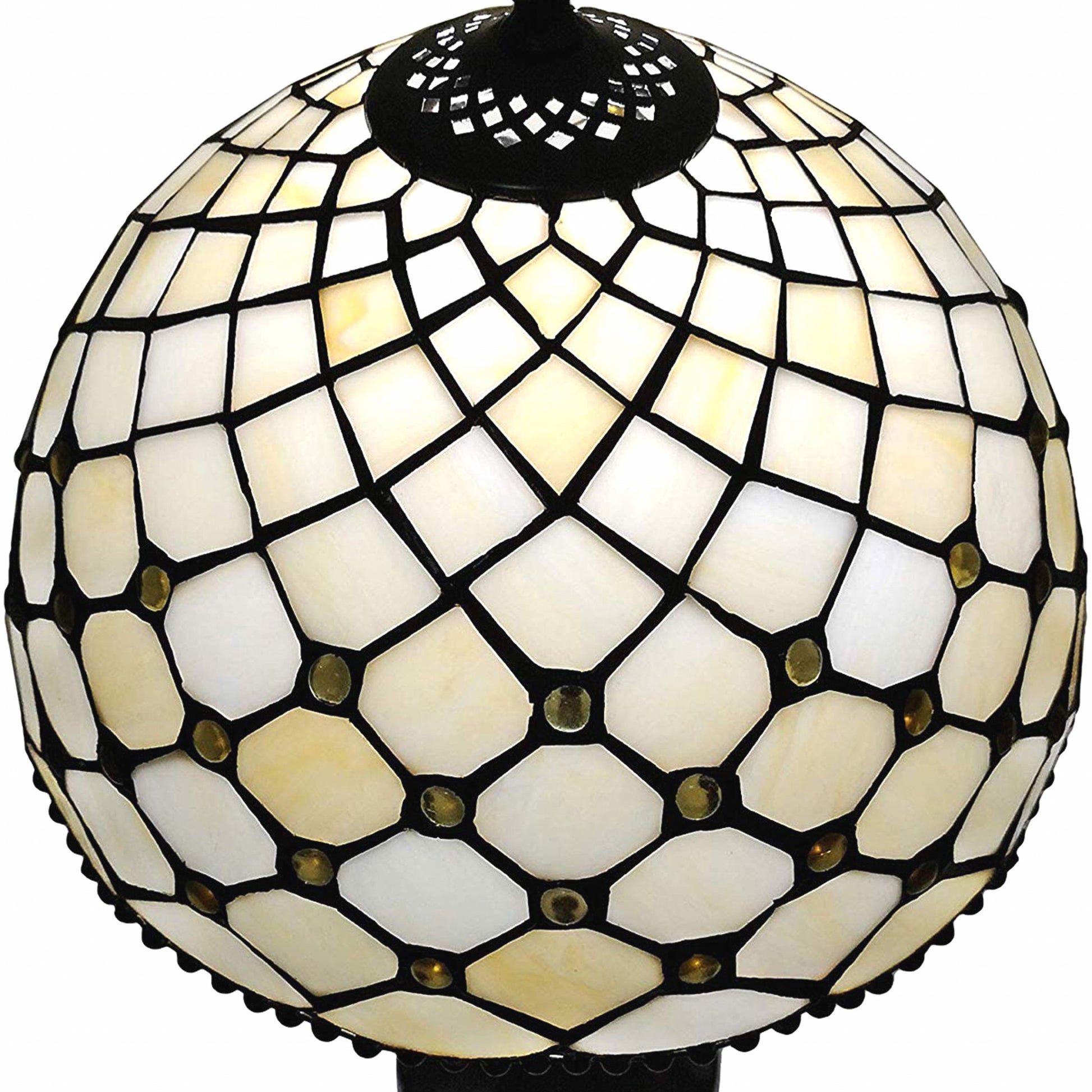19" Tiffany Style Jeweled Glass Shade Table Lamp By Homeroots | Table Lamps | Modishstore - 3