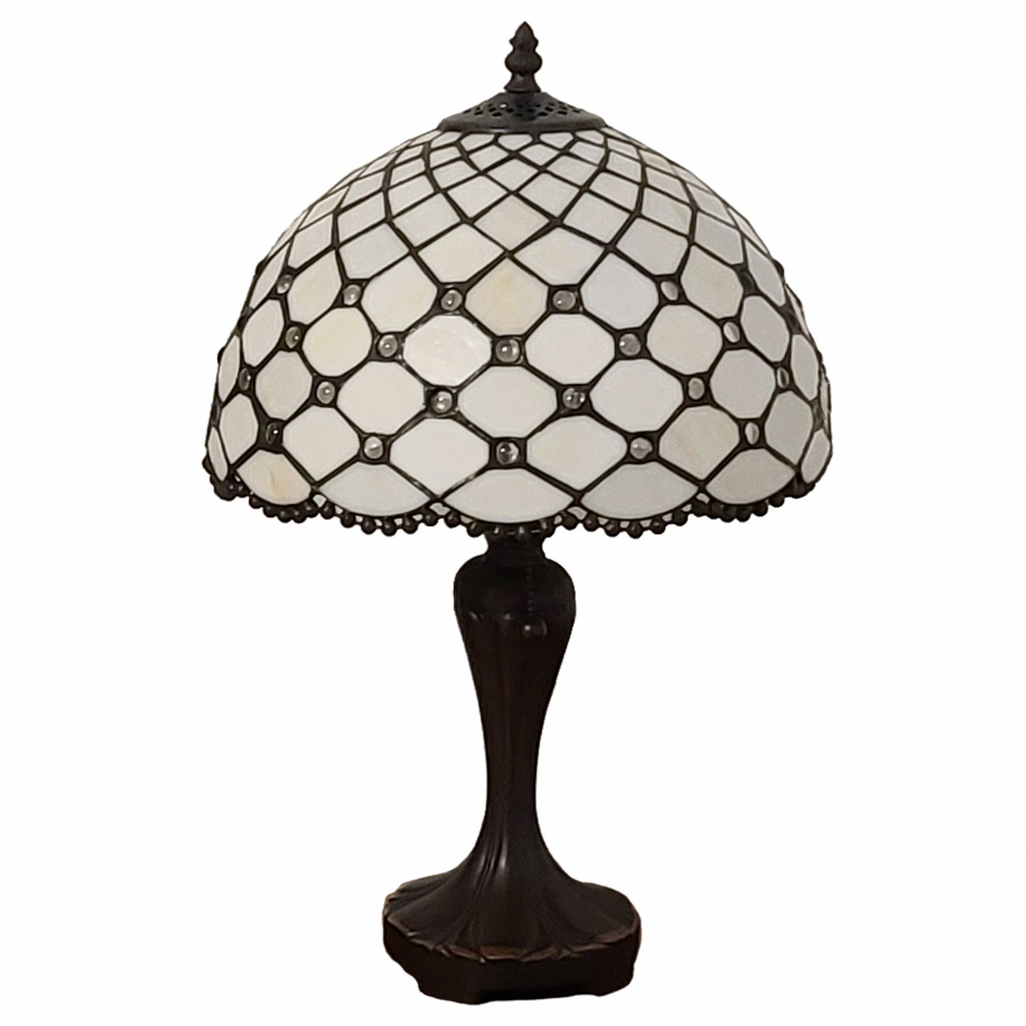 19" Tiffany Style Jeweled Glass Shade Table Lamp By Homeroots | Table Lamps | Modishstore - 4