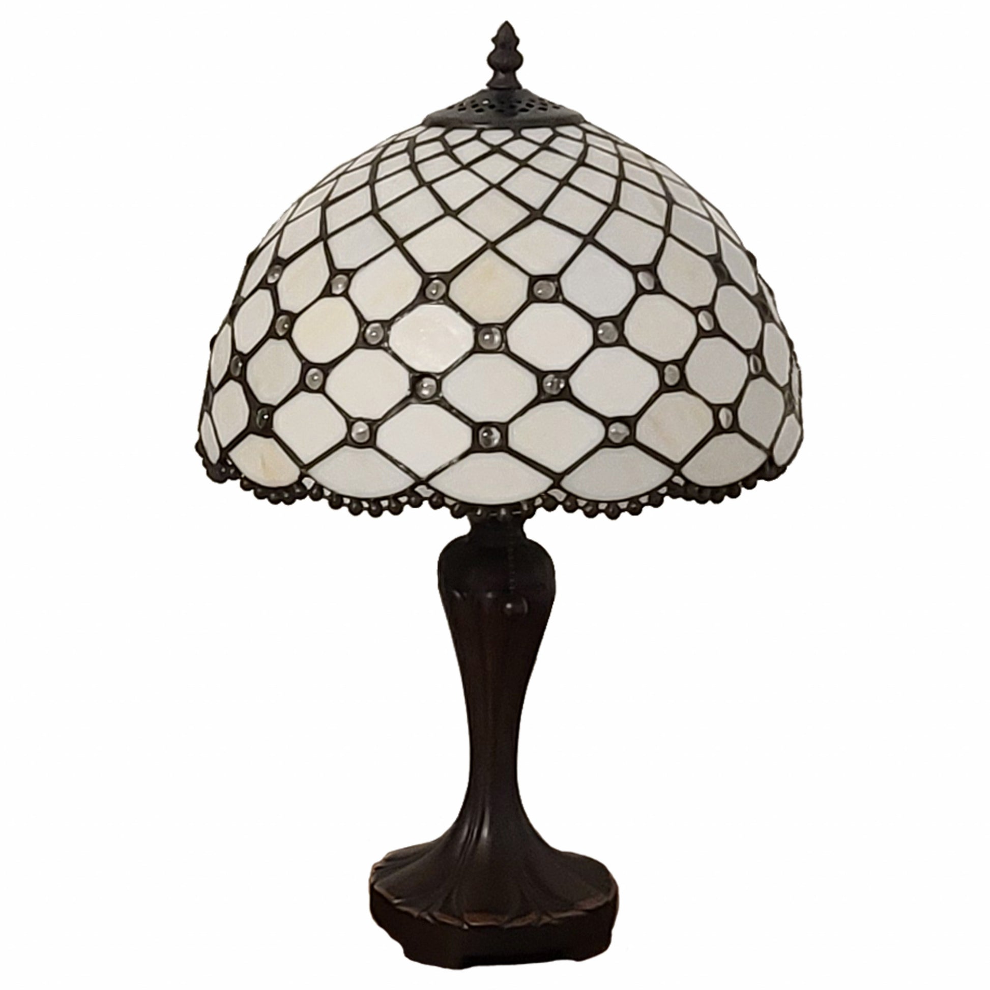19" Tiffany Style Jeweled Glass Shade Table Lamp By Homeroots | Table Lamps | Modishstore - 4