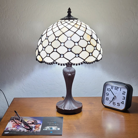 19" Tiffany Style Jeweled Glass Shade Table Lamp By Homeroots | Table Lamps | Modishstore - 6