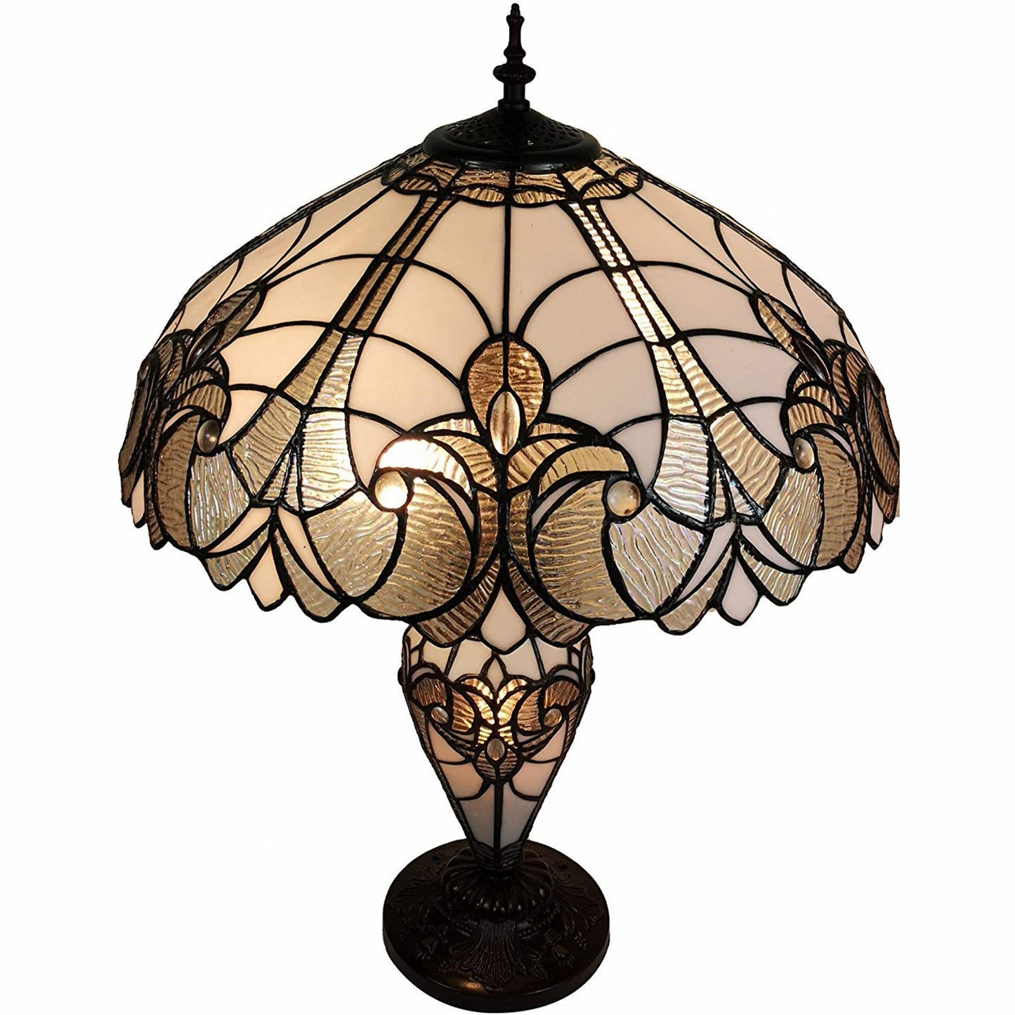 23" Stained Glass Two Light Flowery Vintage Table Lamp By Homeroots | Table Lamps | Modishstore - 2