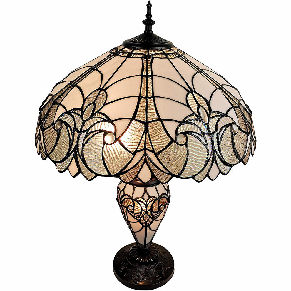 23" Stained Glass Two Light Flowery Vintage Table Lamp By Homeroots | Table Lamps | Modishstore - 3