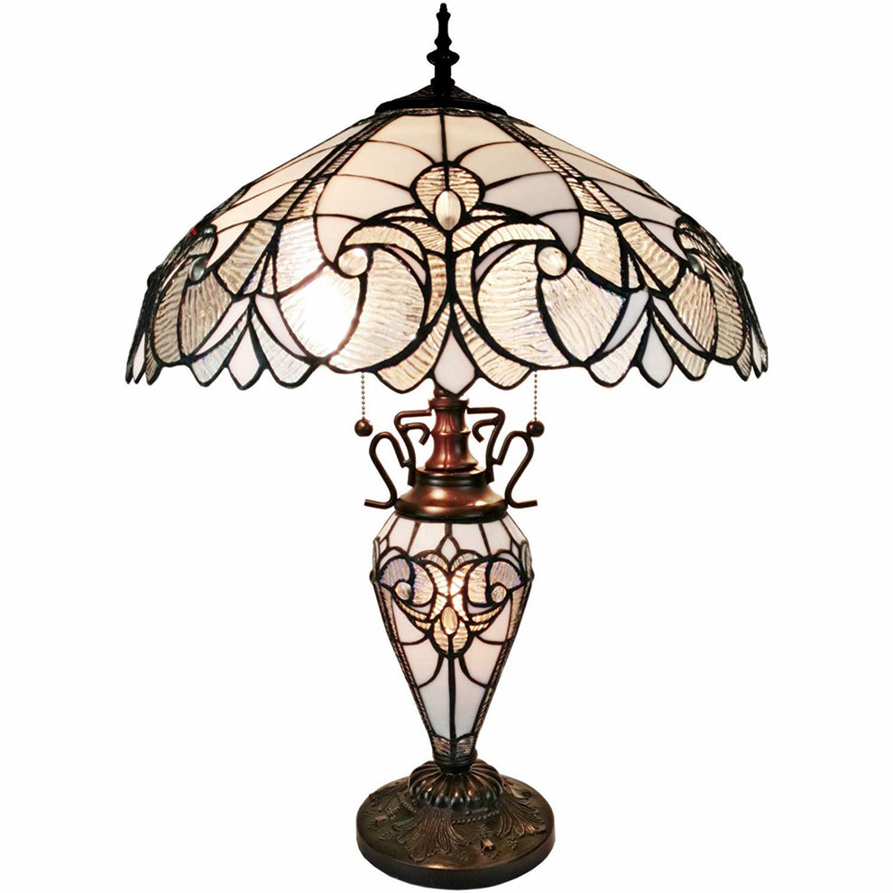23" Stained Glass Two Light Flowery Vintage Table Lamp By Homeroots | Table Lamps | Modishstore - 5