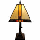 15" Tiffany Amber and Black Mission Style Table Lamp By Homeroots | Table Lamps | Modishstore - 4