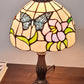 15" Tiffany Style Stained Glass Blue Butterfly Table Lamp By Homeroots | Table Lamps | Modishstore
