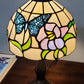 15" Tiffany Style Stained Glass Blue Butterfly Table Lamp By Homeroots | Table Lamps | Modishstore - 5