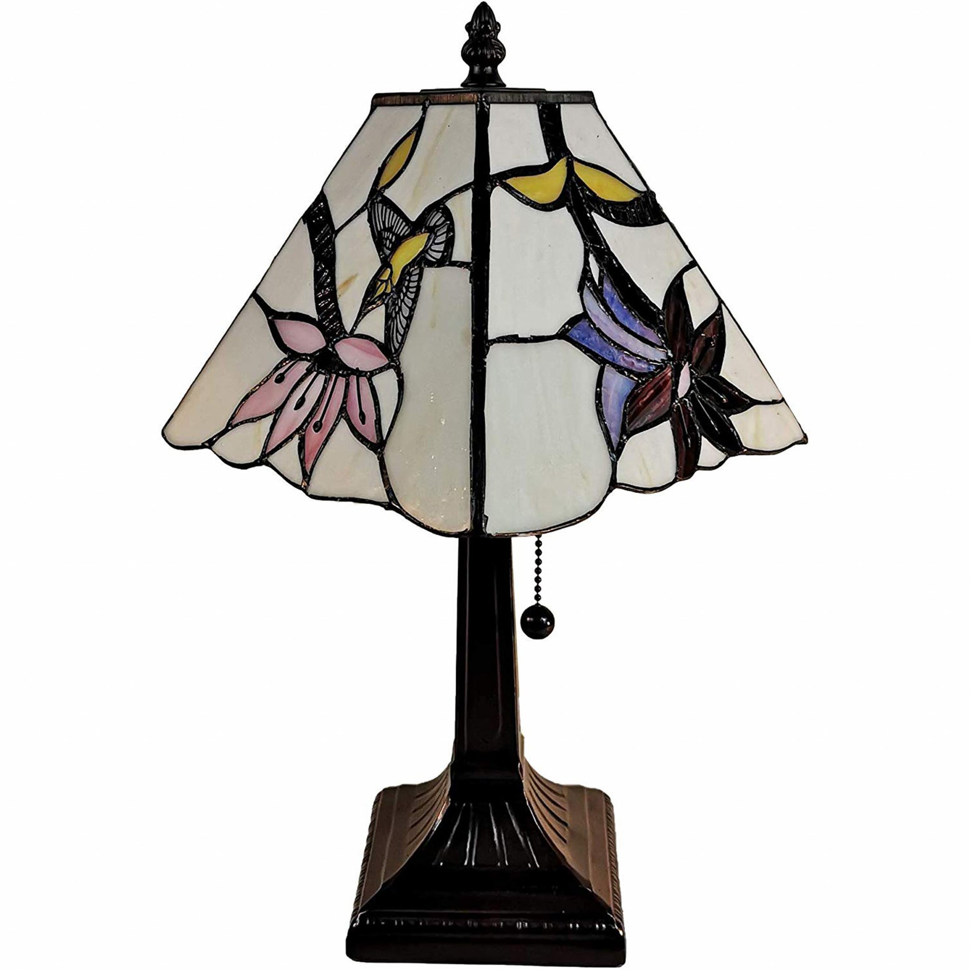 15" Tiffany Style Red Floral Hummingbird Table Lamp By Homeroots | Table Lamps | Modishstore - 2