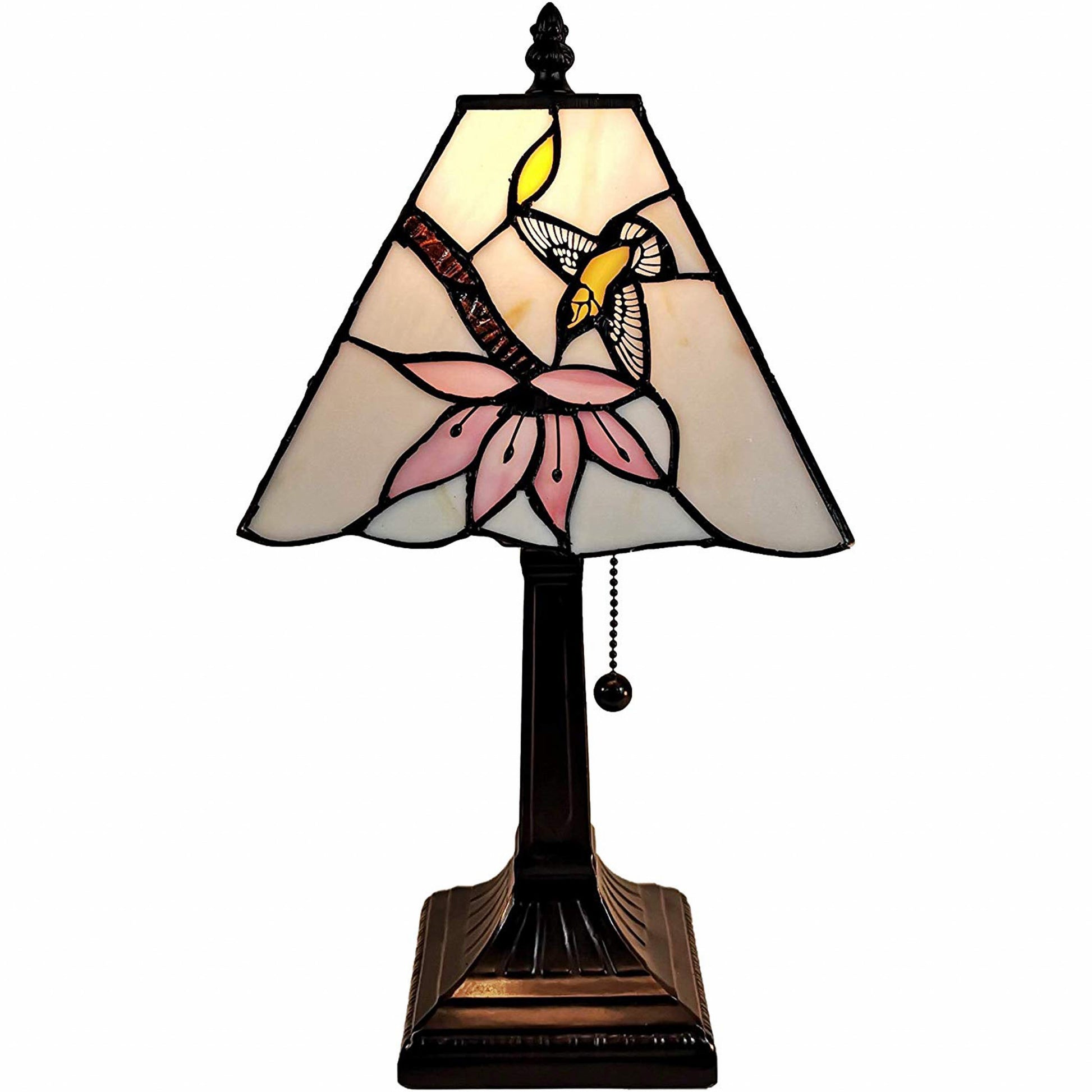 15" Tiffany Style Red Floral Hummingbird Table Lamp By Homeroots | Table Lamps | Modishstore - 4