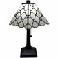 15" Tiffany Style White Stained Glass with Crystals Table Lamp By Homeroots | Table Lamps | Modishstore