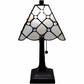 15" Tiffany Style White Stained Glass with Crystals Table Lamp By Homeroots | Table Lamps | Modishstore - 2
