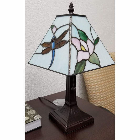 15" Tiffany Style Floral Dragonflies Table Lamp By Homeroots | Table Lamps | Modishstore