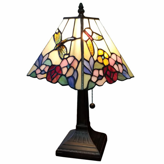 15" Tiffany Style Hummingbird Multi Flower Table Lamp By Homeroots | Table Lamps | Modishstore
