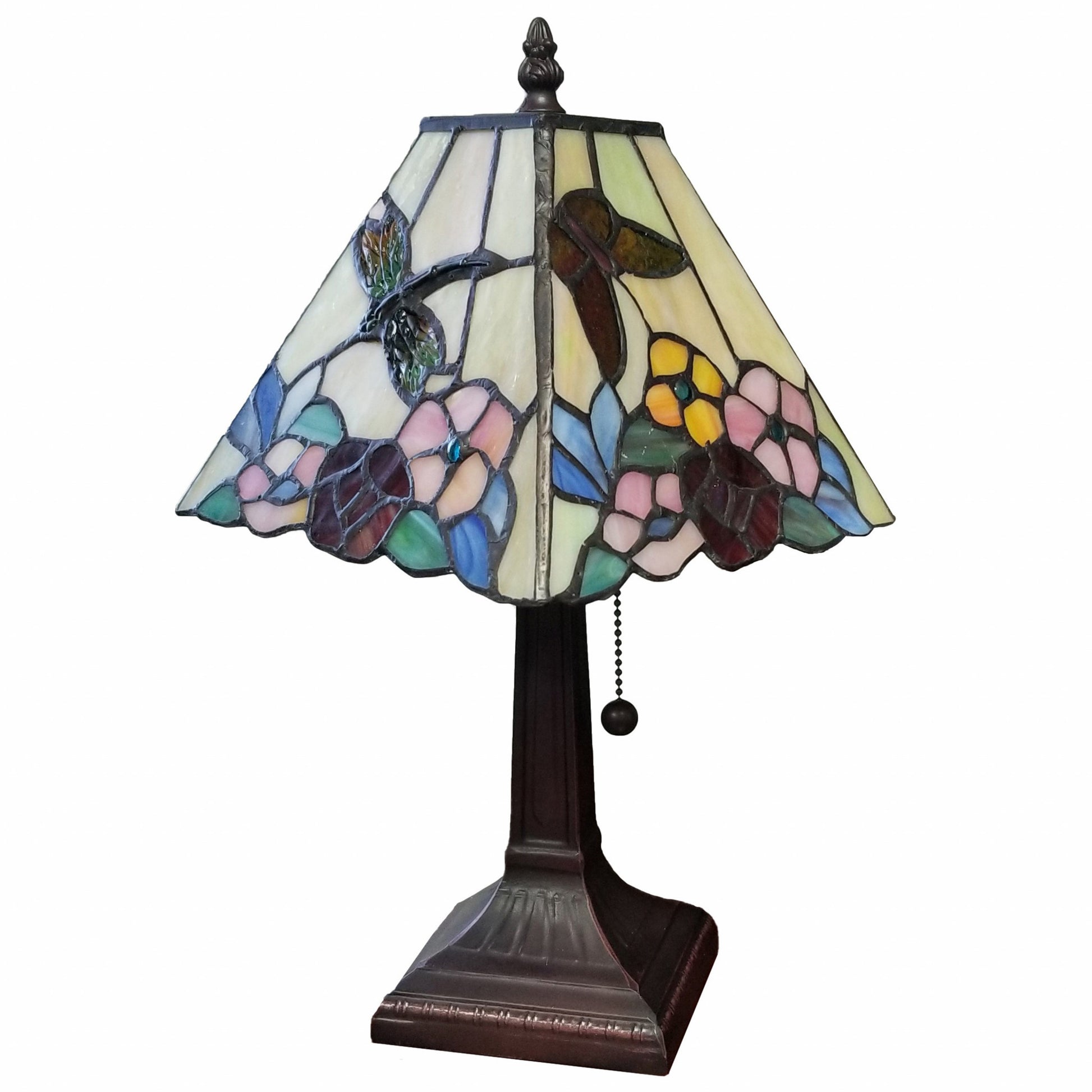 15" Tiffany Style Hummingbird Multi Flower Table Lamp By Homeroots | Table Lamps | Modishstore - 2